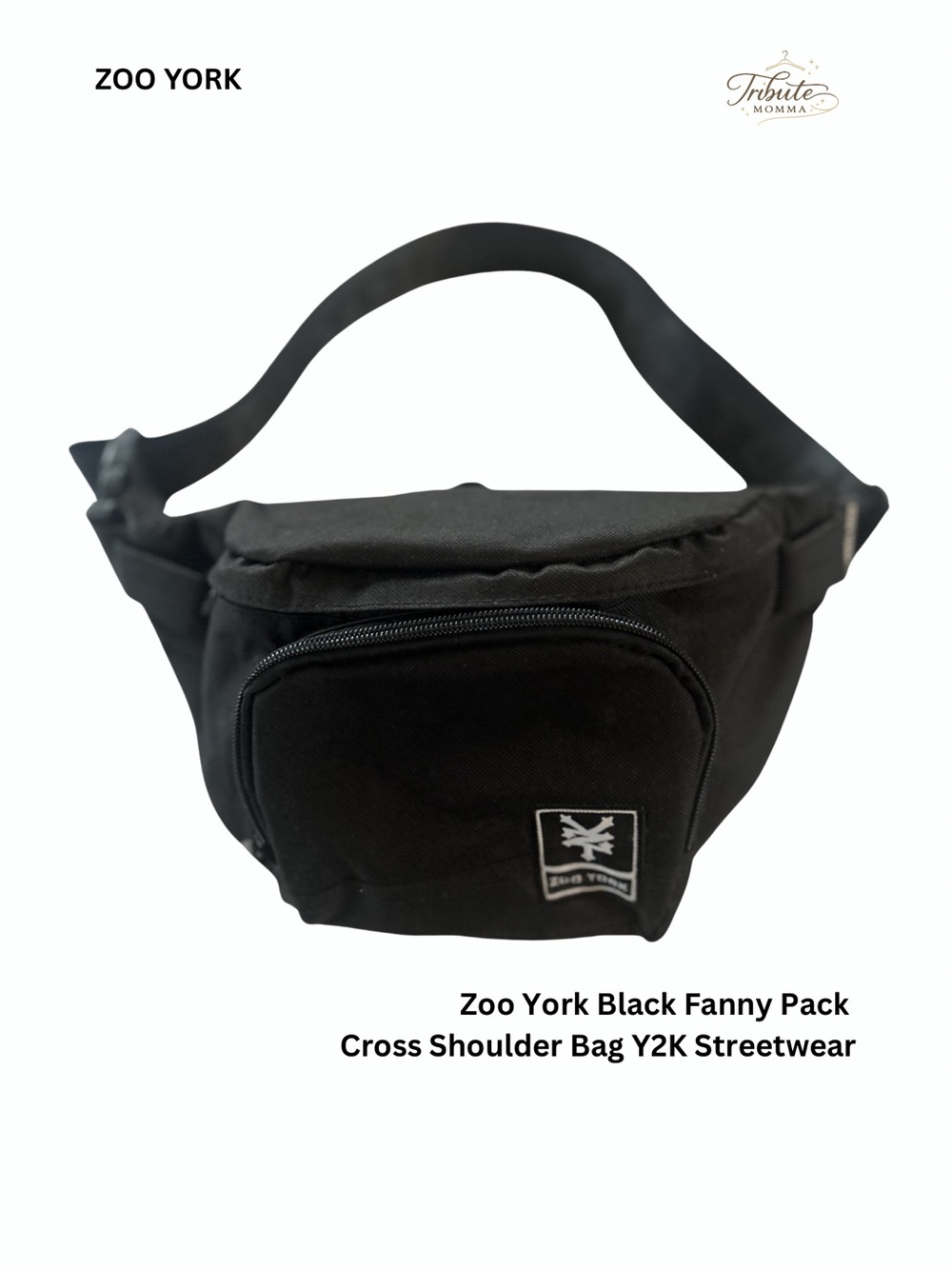 Zoo York Black Waist Pack with Front Zip Pocket